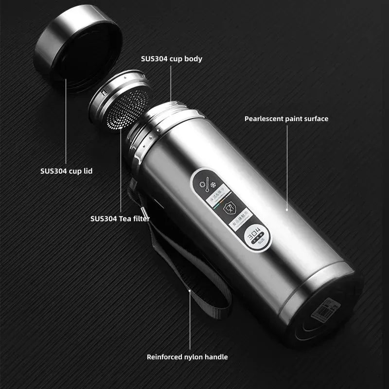 LED Temperature 500ML-1Liter Stainless Steel Thermos Bottle withDisplay Sus304 Tea Water Bottle Vacuum Flask Portable Cups