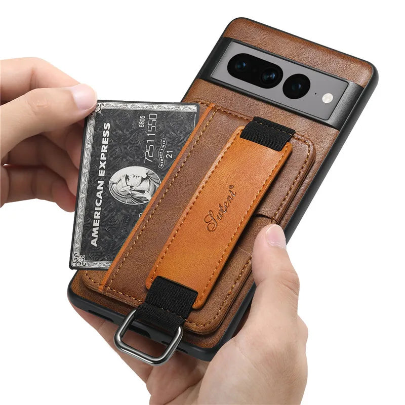 Leather Wallet Phone Case For Google Pixel 6 6a 7 7a 8 Pro