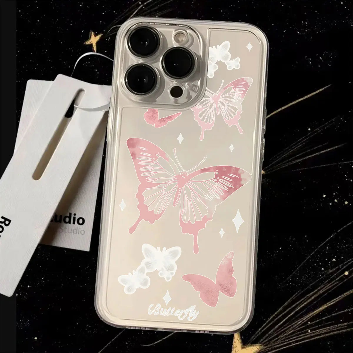 Luxury Butterfly Glitter Clear Phone Case - iPhone 12 13 Pro Max