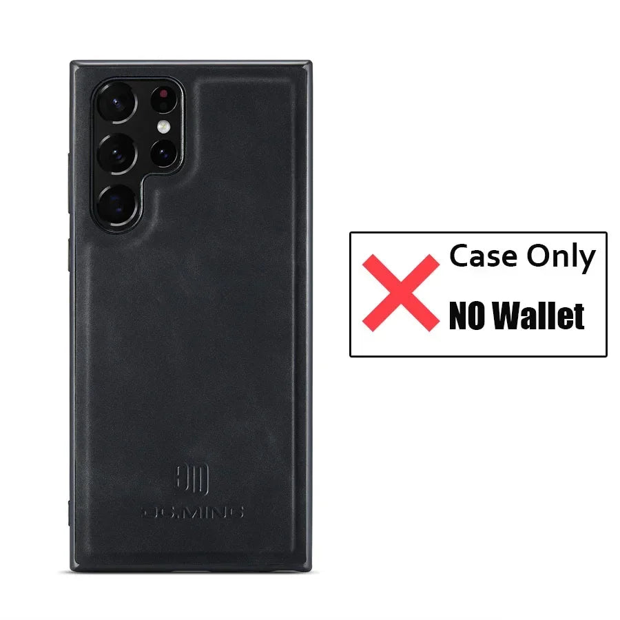 Luxury Magnetic Leather Wallet Case - Samsung Galaxy S25 Ultra S24 S23 S20 S21 S22 Plus Note 20