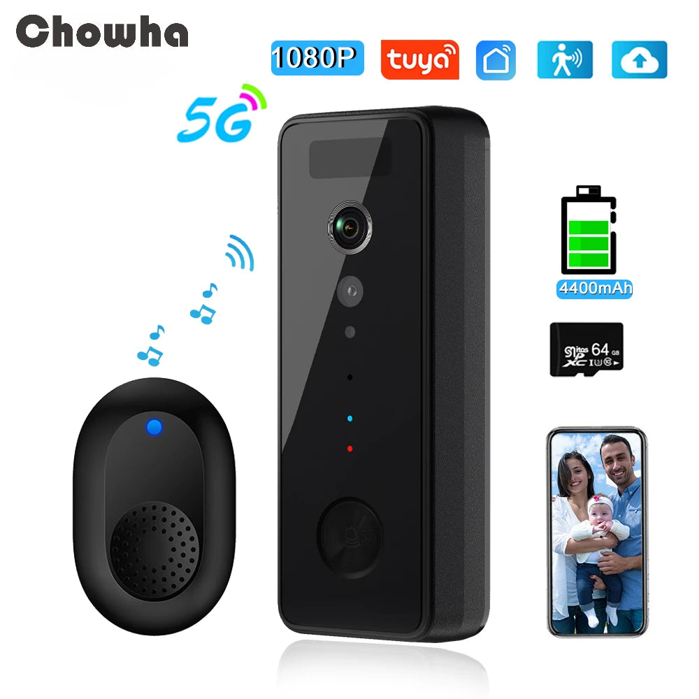 5G 2.4G WiFi Doorbell Camera 1080P Video Intercom Doorbell HD Night Vision PIR Motion Detection Ring Door Bell tuya smart home - iBrightCS