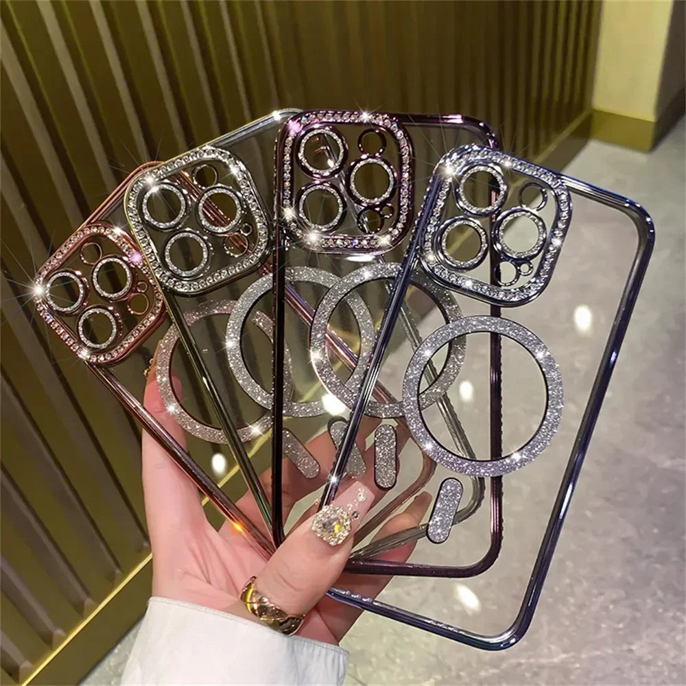 2024 New Fashion Glitter Diamond Transparent Case - iPhone 16 Pro Max
