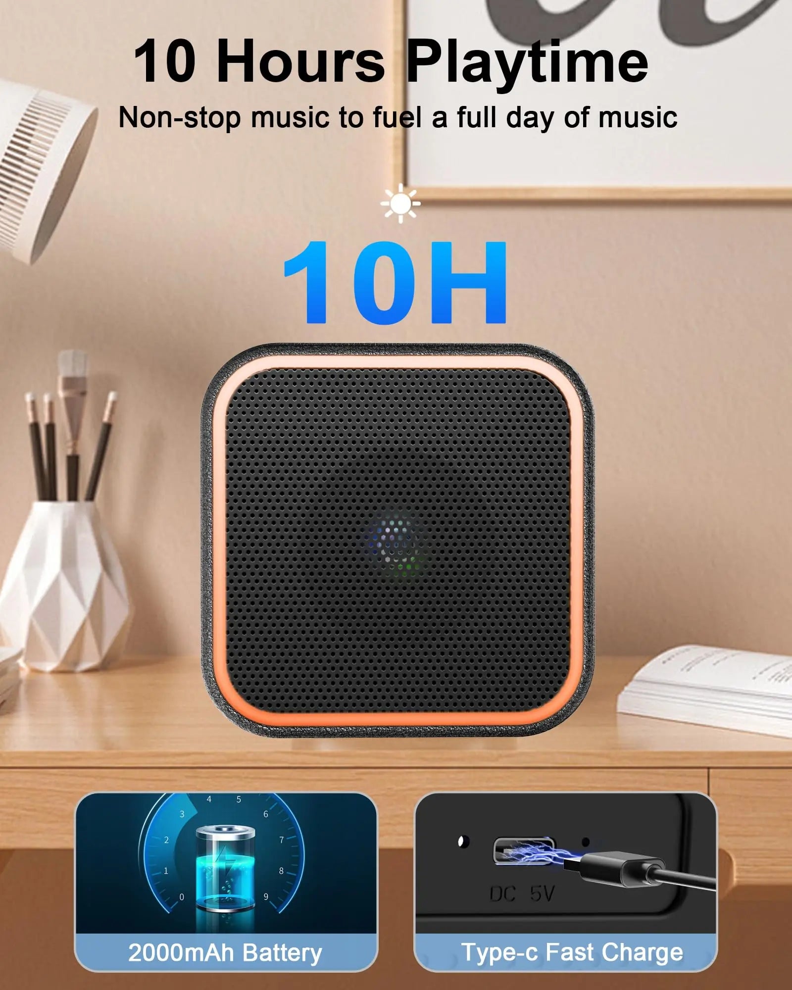 Portable Bluetooth Speaker with HD Sound, 10H Playtime & Dynamic RGB Lights – Party-Ready for Outdoor, Travel & Home. - iBrightCS