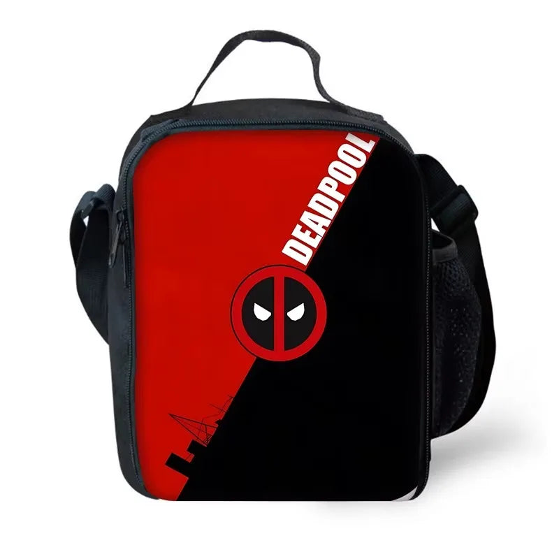 3 pcs set Deadpools Super Heroes Child School Backpack with Lunch Bags ,Pencil Bags ,School Bags for Boys Girls Best Gift