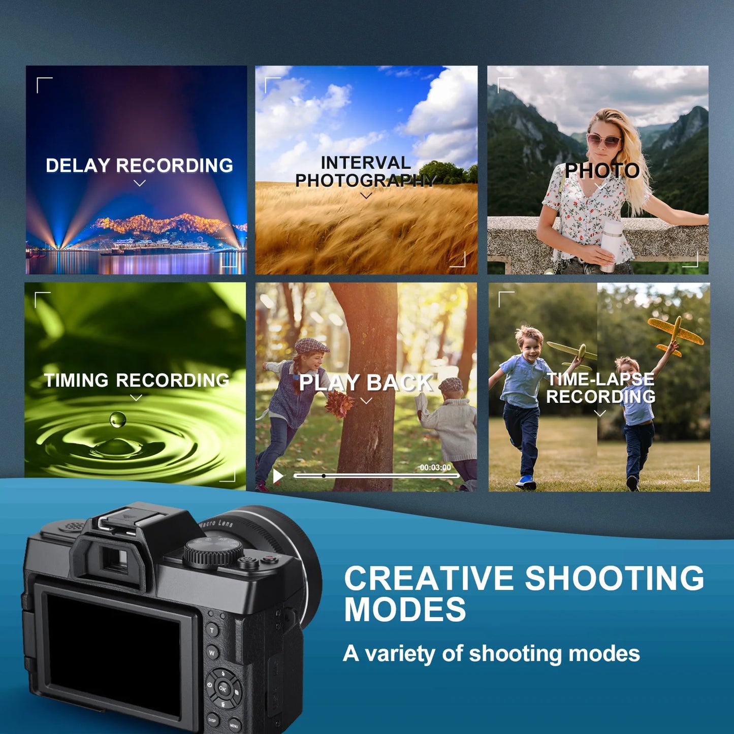 NBD 4K Digital Camera for Photography 48MP Vlogging Camera with Microphone WiFi 3-Color Filter, 16X Digital Zoom Camera