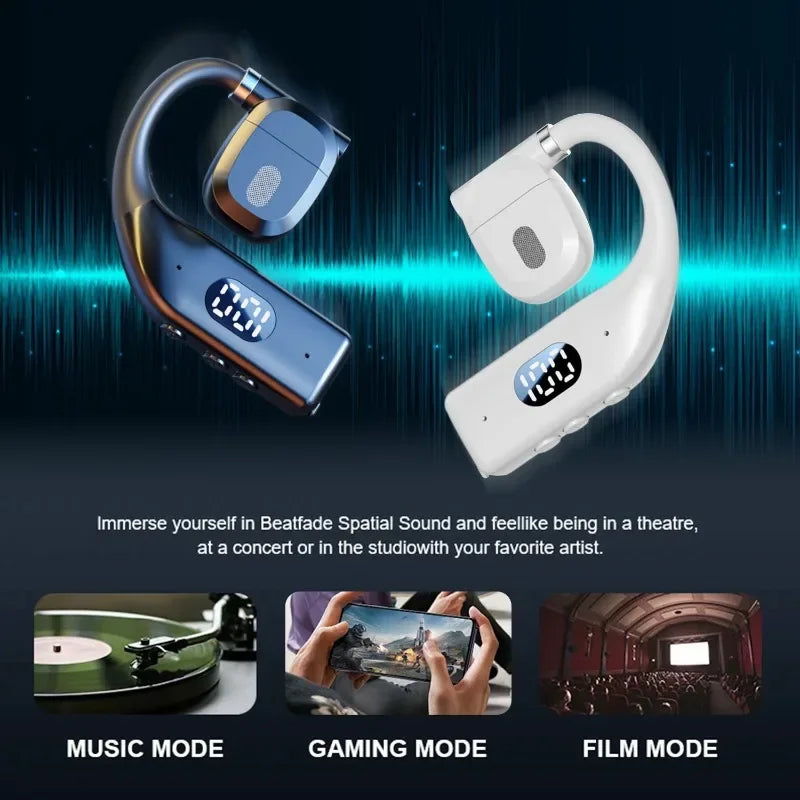 Wireless Bluetooth 5.4 Headphones With LED Display Earphones With Mic Handsfree Noise Canceling Headset For Driving Audifonos