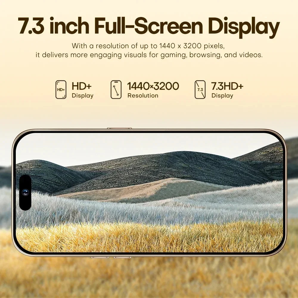 iB16 Max Mobile Smartphone 7.3 inch Full Screen 16GB+1TB 4G 5G Cell Phone 8000mAh  Global Version - iBrightCS