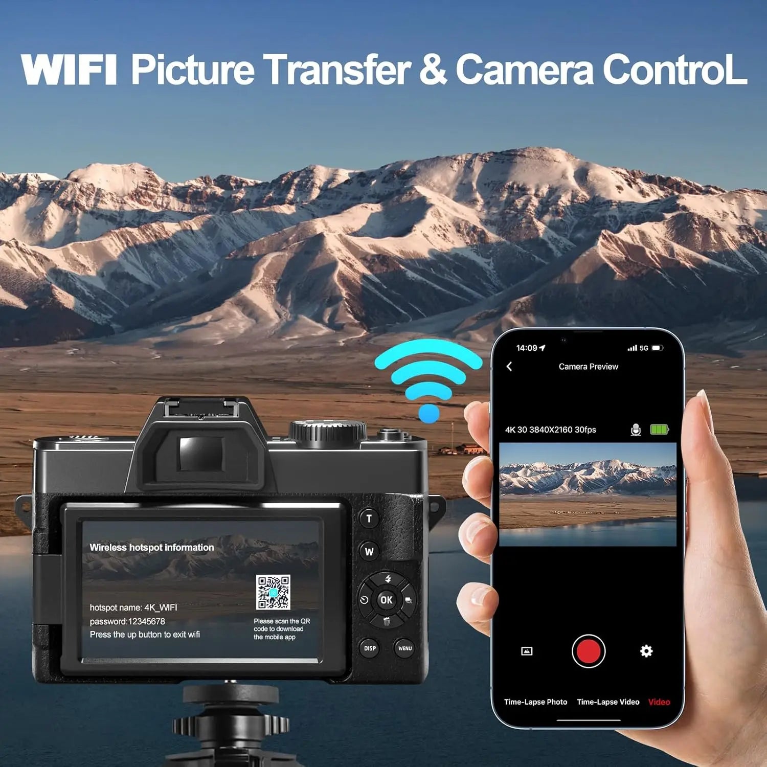 NBD 4K Digital Cameras for Photography,48MP Camera,Travel Vlogging Cameras with 16X Digital Zoom,180°Flip Screen,52mm Macro Lens - iBrightCS