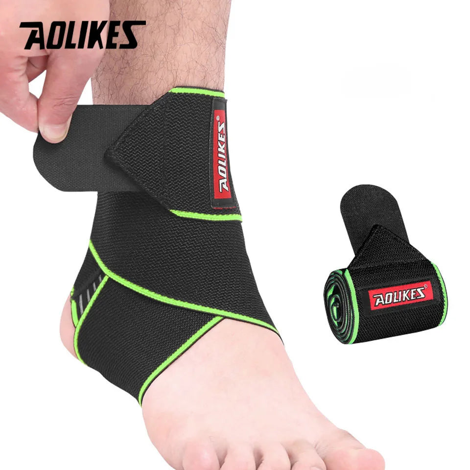 AOLIKES 1 PCS Elastic Silicone Ankle Support Brace Strap Basketball Football Ankle Brace Wraps, Adjustable Ankle Stabilizer - iBrightCS