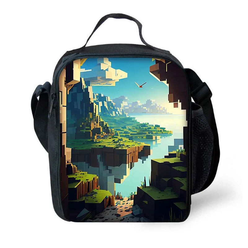Child School Cartoon For M-My W-Worlds Backpack with Lunch Bags ,Pencil Bags ,School Bags for Boys Girls Best Gift