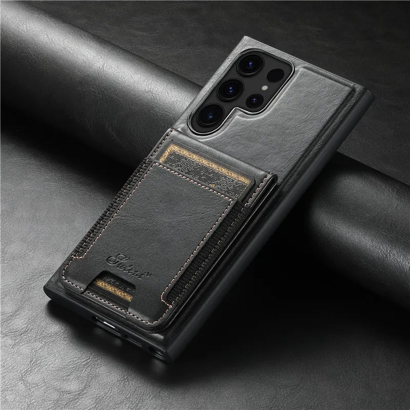 Luxury Wallet Leather Phone Case - Samsung S & N Series