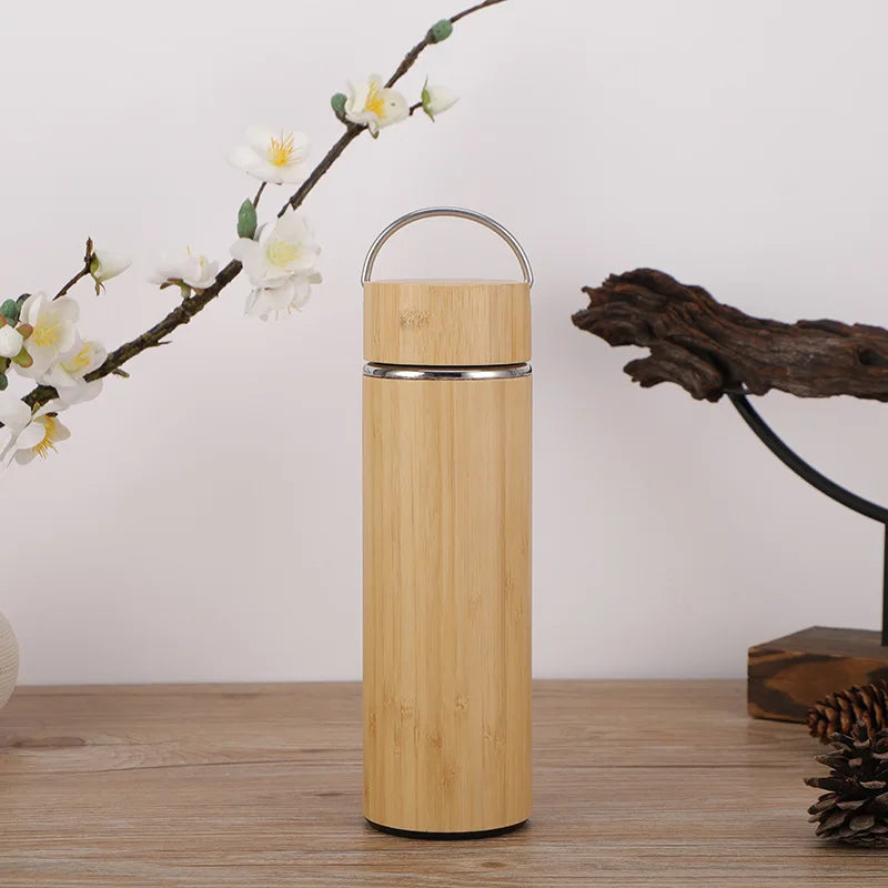 Bamboo Thermos Insulated Mup Creative Bamboo Insulated Water Bottle Heated Travel Cup Office Cup