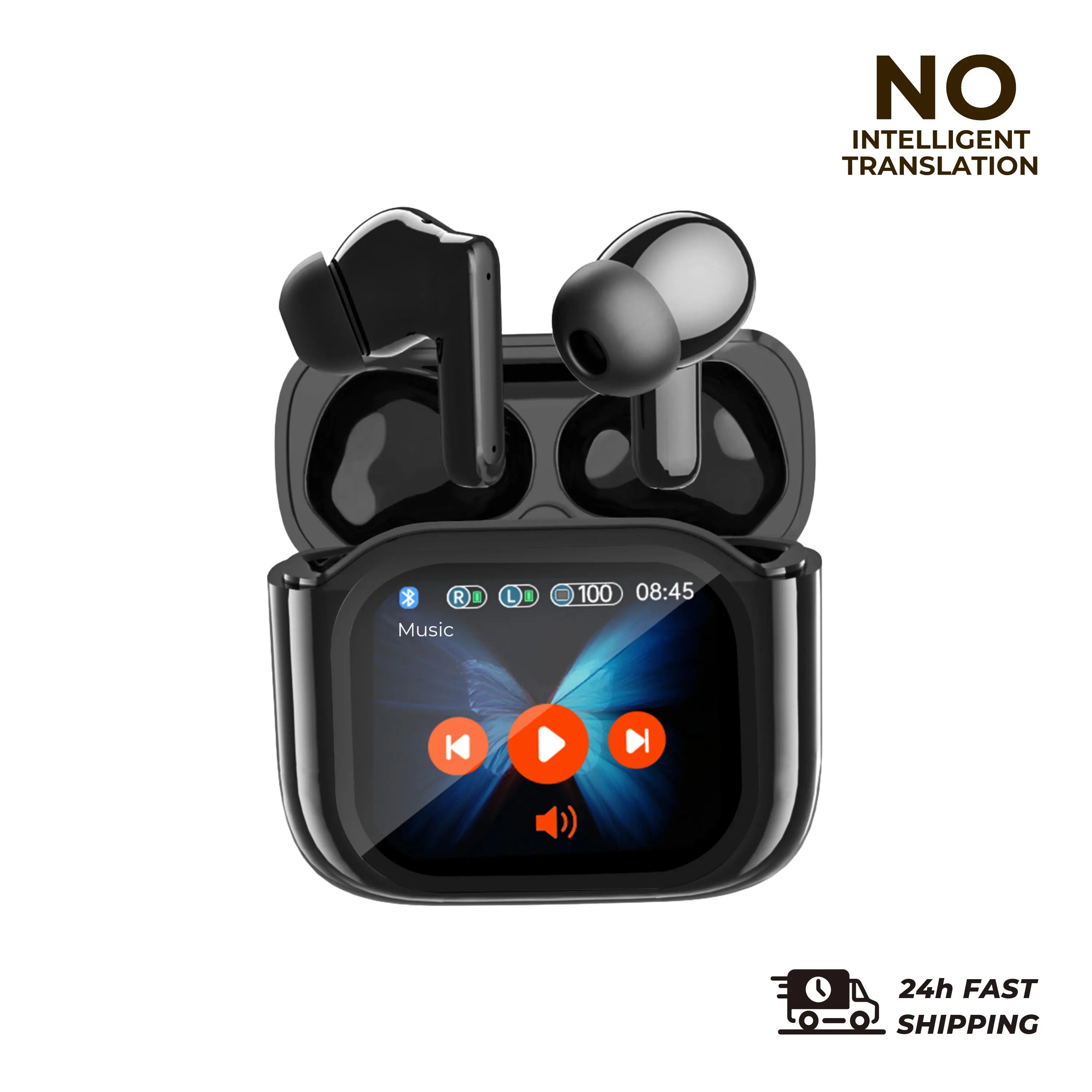 2PCS Touch Screen Translation Headphones 144 Languages Two-Way Real Time Translator Headsets Travel Business Bluetooth Earbuds - iBrightCS