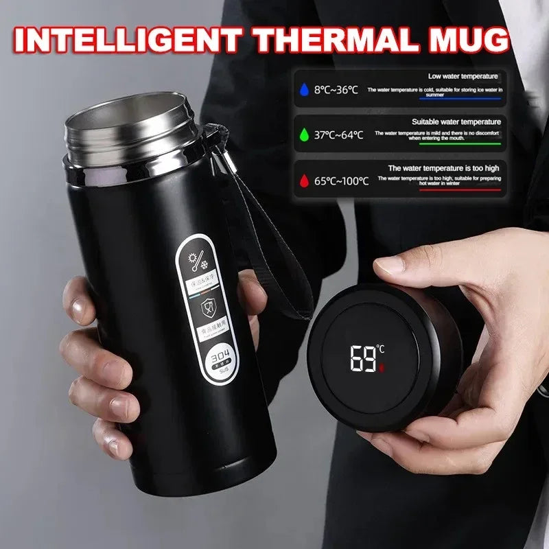LED Temperature 500ML-1Liter Stainless Steel Thermos Bottle withDisplay Sus304 Tea Water Bottle Vacuum Flask Portable Cups