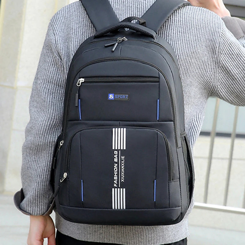 Neutral Multi-Layer Large Capacity Backpack with Multiple Pockets, Nylon Double Shoulder Straps, Business and School Unisex Minimalist Bag