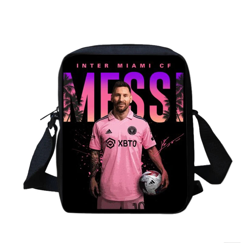 3 pcs set Football Star Child School Backpack with Lunch Bags Pencil Bags School Bags For M-Messis Boys Girls Best Gift