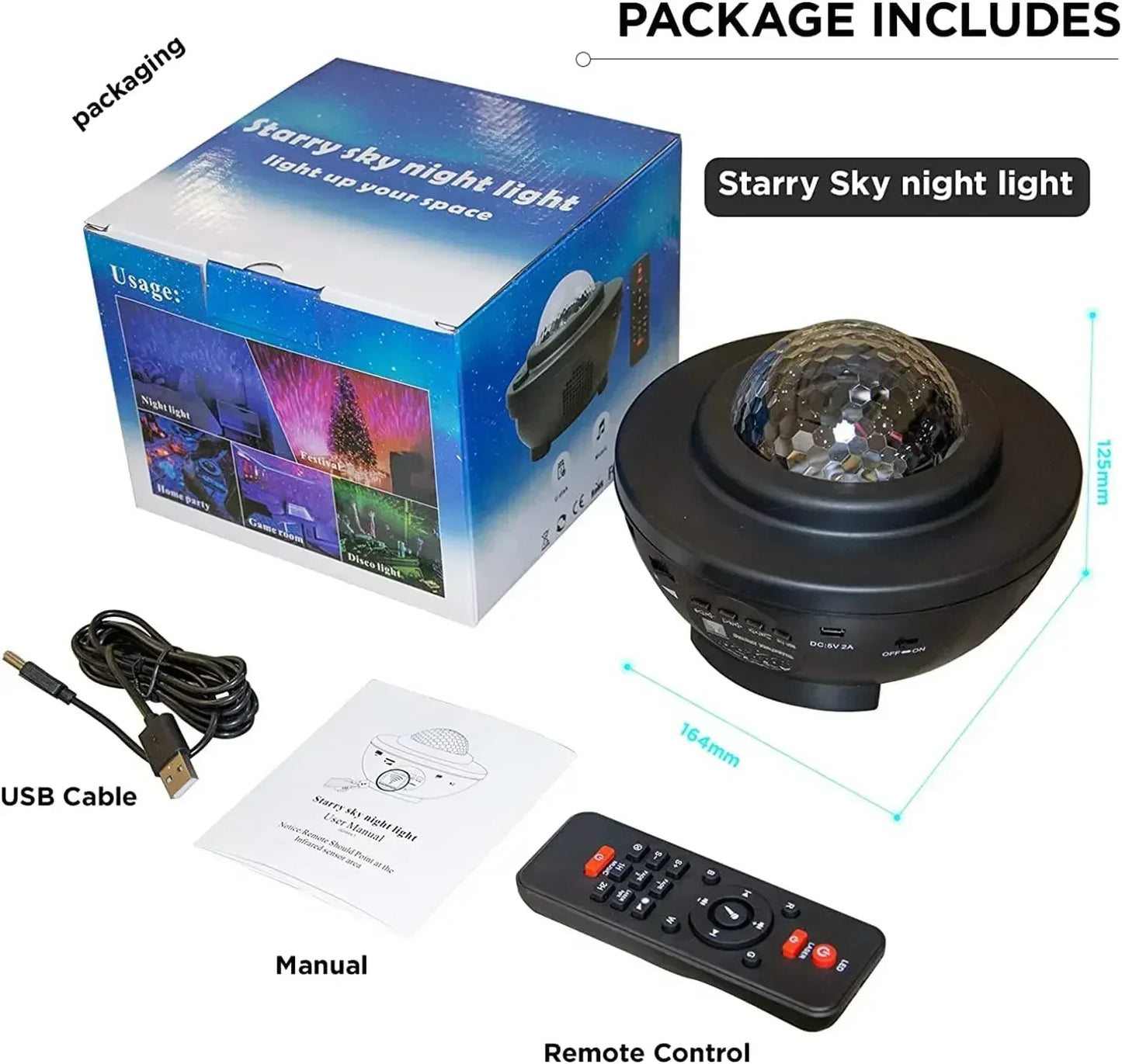 Galaxy Star Projector Bluetooth Speakers Night Light Timer Remote Control Room Decor LED Night Lights for Bedroom Decor