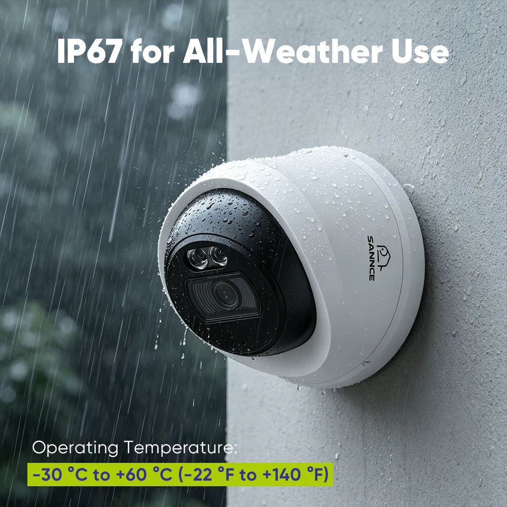 SANNCE 8MP PoE Security Camera Outdoor, 8CH NVR with 2.8mm 4K Home Surveillance Cameras, H.265 Two-Way Audio, AI Human Vehicle Detection, 128° Dual Light Night Vision CCTV Surveillance Camera ONVIF