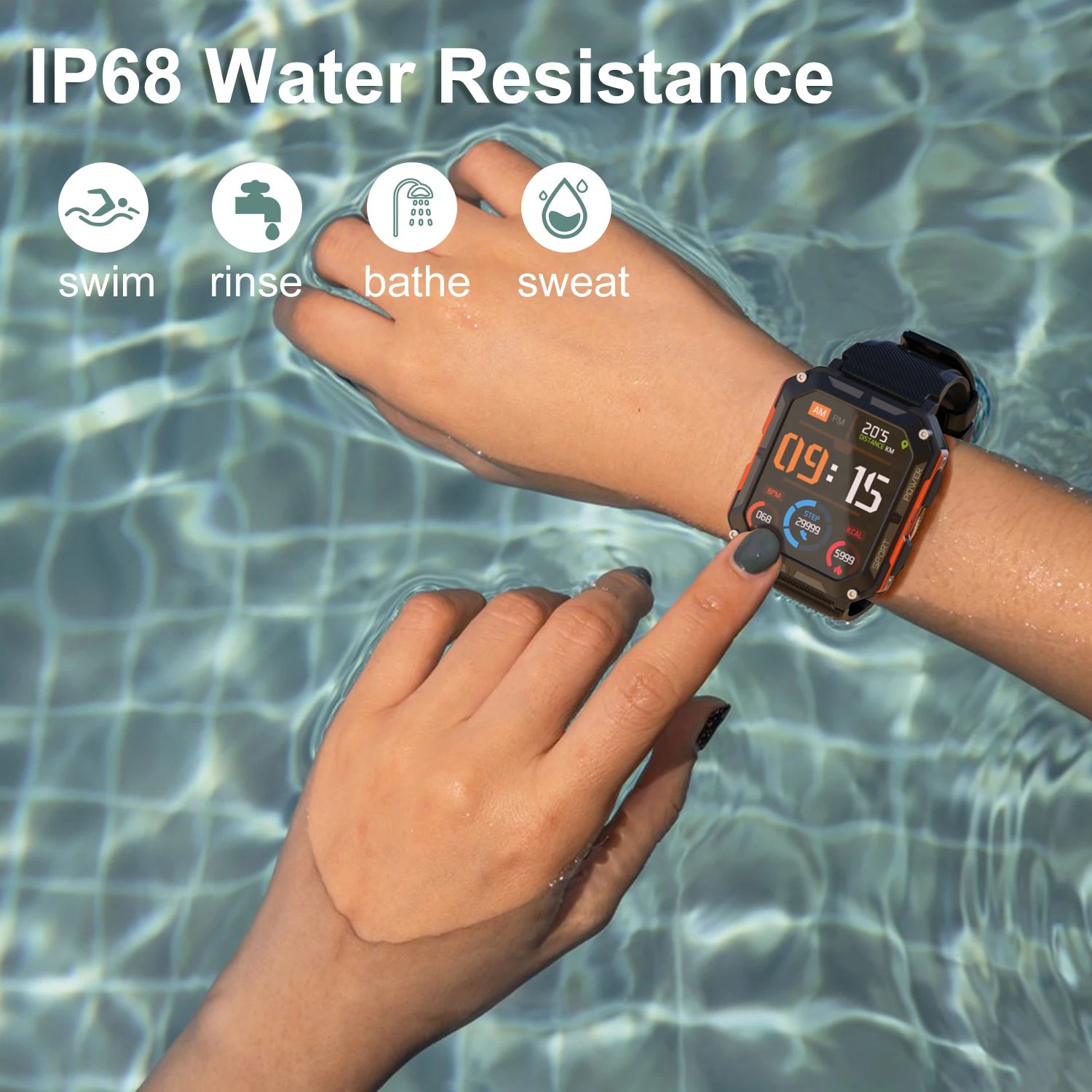 New C20 Pro Smart Watch Men Voice Assistant BT Wireless Call Business Outdoor Sports IP68 Waterproof Wristwatch For Android iOS - iBrightCS