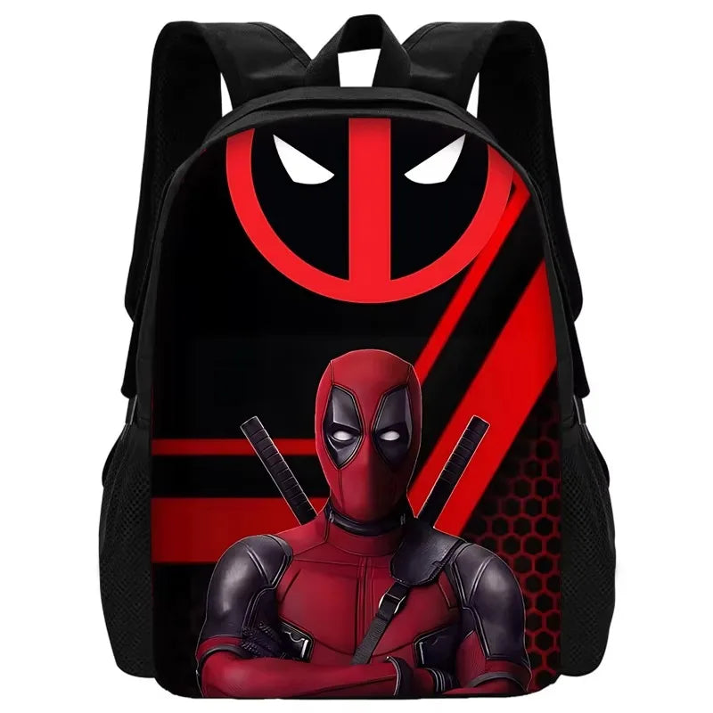 3 pcs set Deadpools Super Heroes Child School Backpack with Lunch Bags ,Pencil Bags ,School Bags for Boys Girls Best Gift