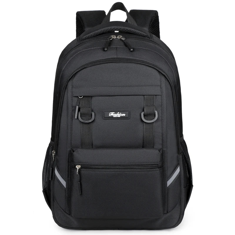 Stylish large-capacity backpack with multiple pockets, equipped with a laptop compartment and adjustable shoulder straps, perfec