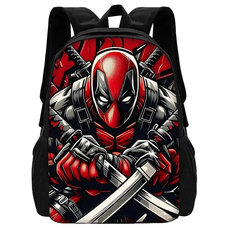 3 pcs set Deadpools Super Heroes Child School Backpack with Lunch Bags ,Pencil Bags ,School Bags for Boys Girls Best Gift