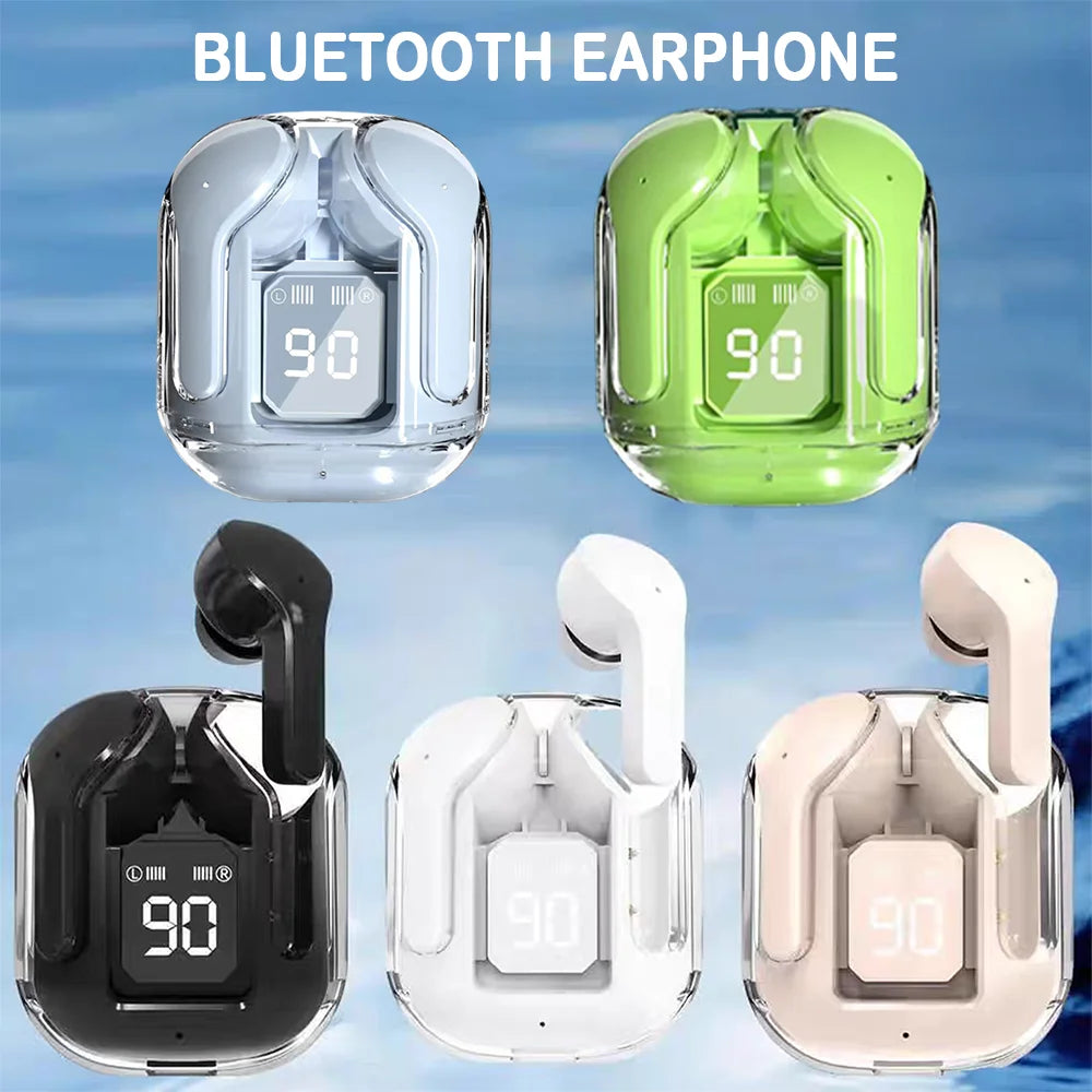 Transparent Bluetooth Headset Long Endurance Wireless Headphones Gaming Music Digital Display Headphones Noise Reduction