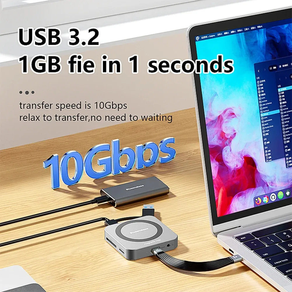 8-IN-1 Magnetic Enclosure 10Gbps SSD Case USB C