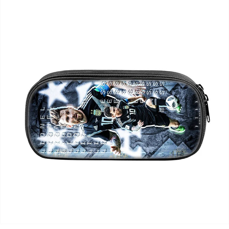 3 pcs set Football Star Child School Backpack with Lunch Bags Pencil Bags School Bags For M-Messis Boys Girls Best Gift