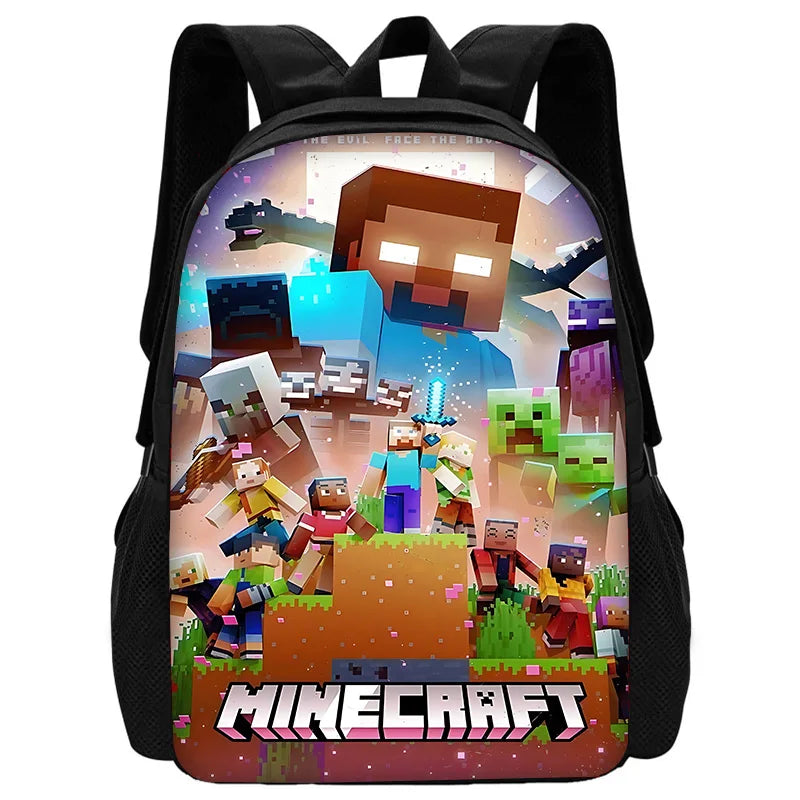 Child School Cartoon For M-My W-Worlds Backpack with Lunch Bags ,Pencil Bags ,School Bags for Boys Girls Best Gift