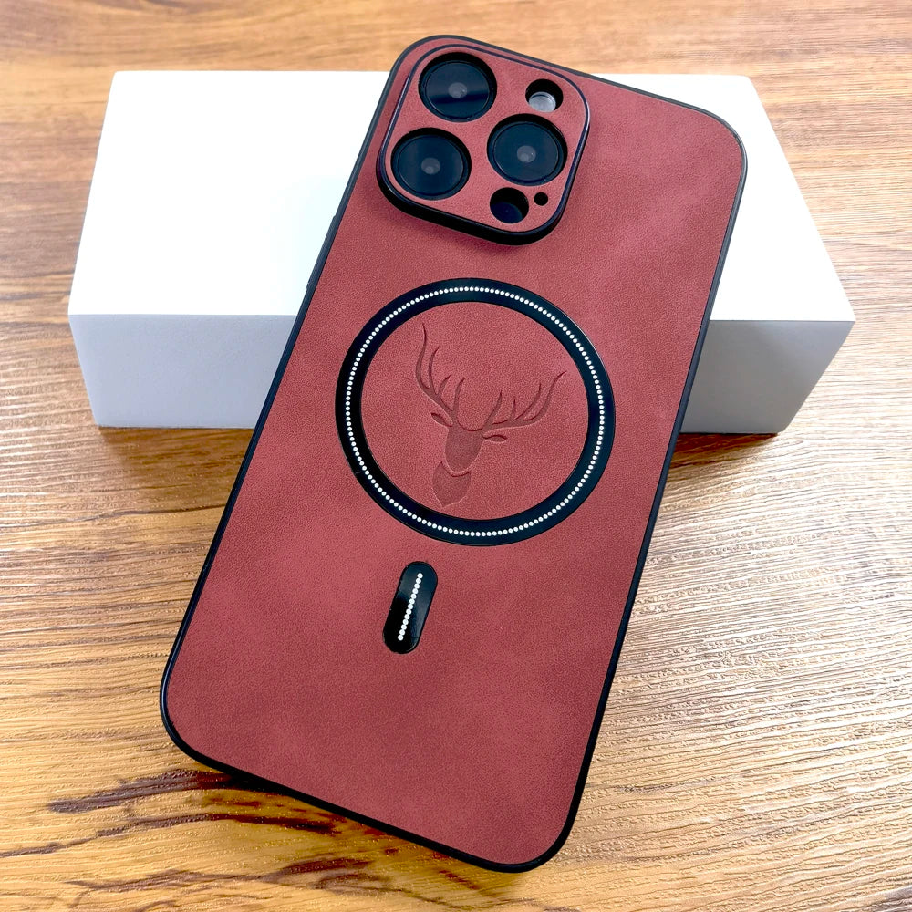 Leather Deer Case - iPhone 16 15 14 13 12 11 Pro Max