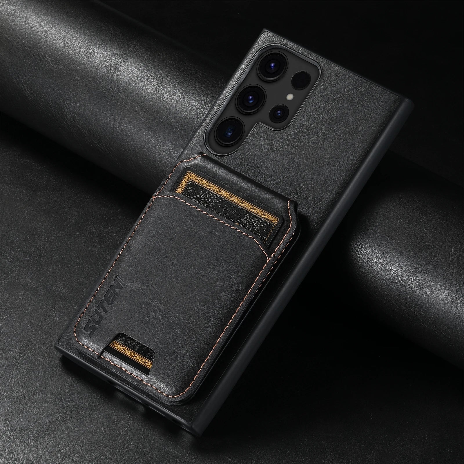 Leather Card Holder Phone Case Wallet - Samsung Galaxy S & N Series