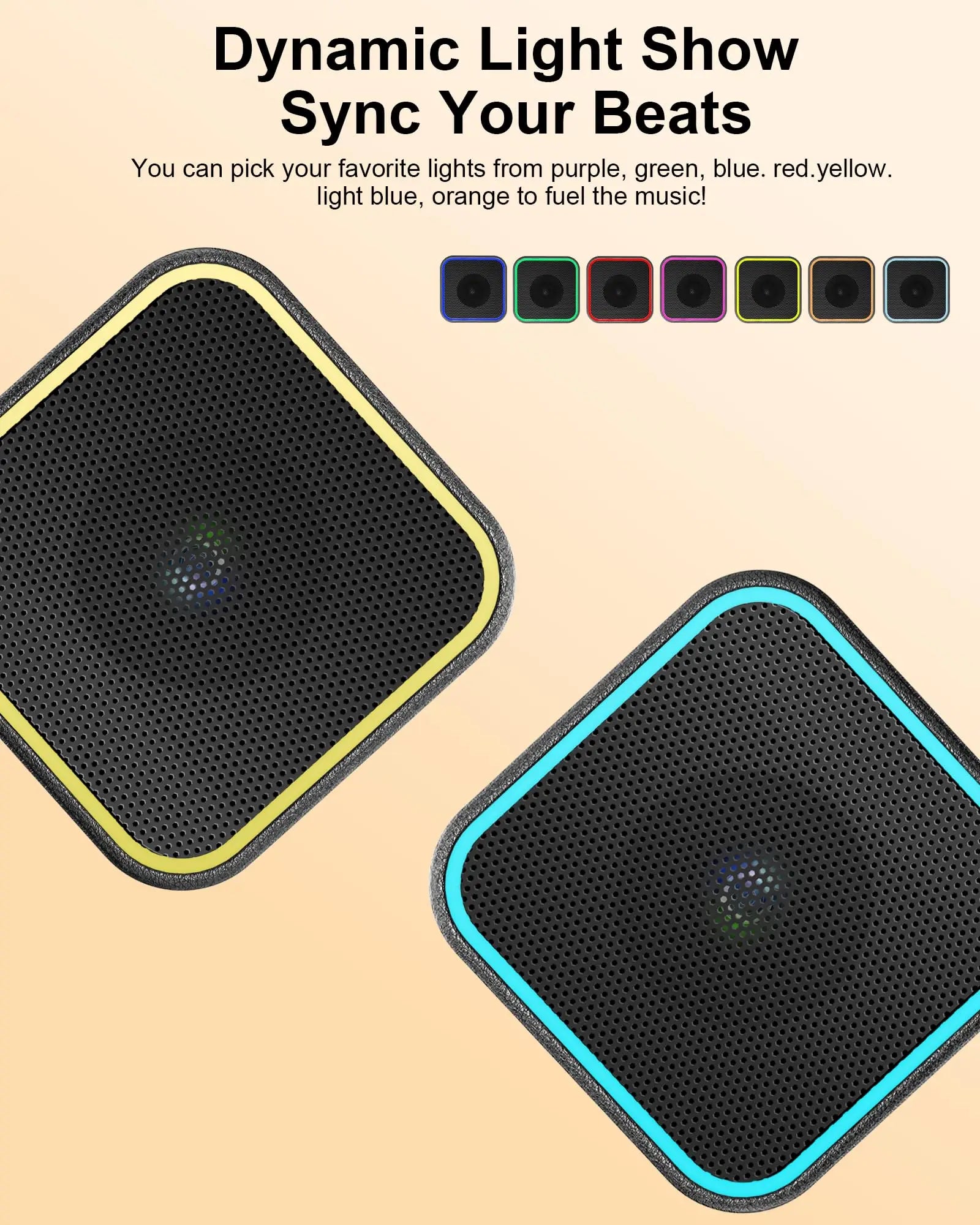 Portable Bluetooth Speaker with HD Sound, 10H Playtime & Dynamic RGB Lights – Party-Ready for Outdoor, Travel & Home. - iBrightCS