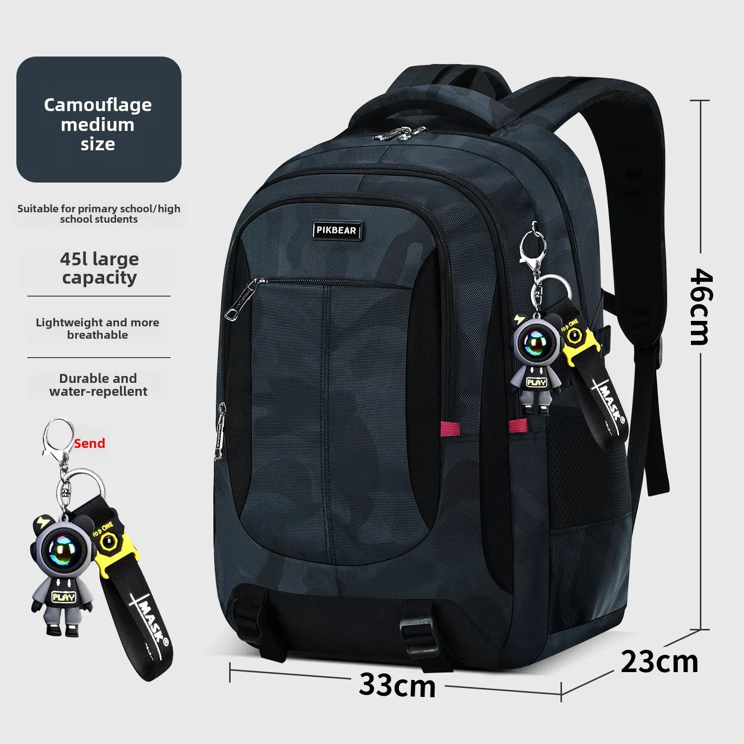 Astronaut pendant Orthopedic Men Laptops Backpack Teenages Camouflage Schoolbag Primary Waterproof Backpacks student School Bags - iBrightCS