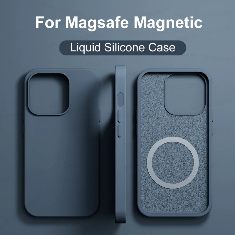 Liquid Silicone Magnetic Cases - iPhone 15 14 11 13 12 Pro Max Plus