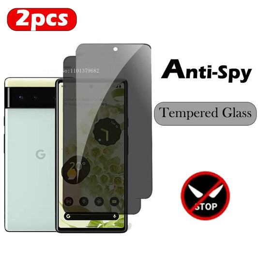 2PC Anti Spy Screen Protector  Glass - Google Pixel 5, 6, 7, 8 Pro