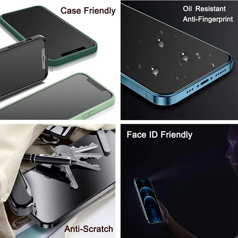 3PCS Full Cover Anti-Spy Screen Protector - iPhone 11 12 13 14 15 PRO MAX