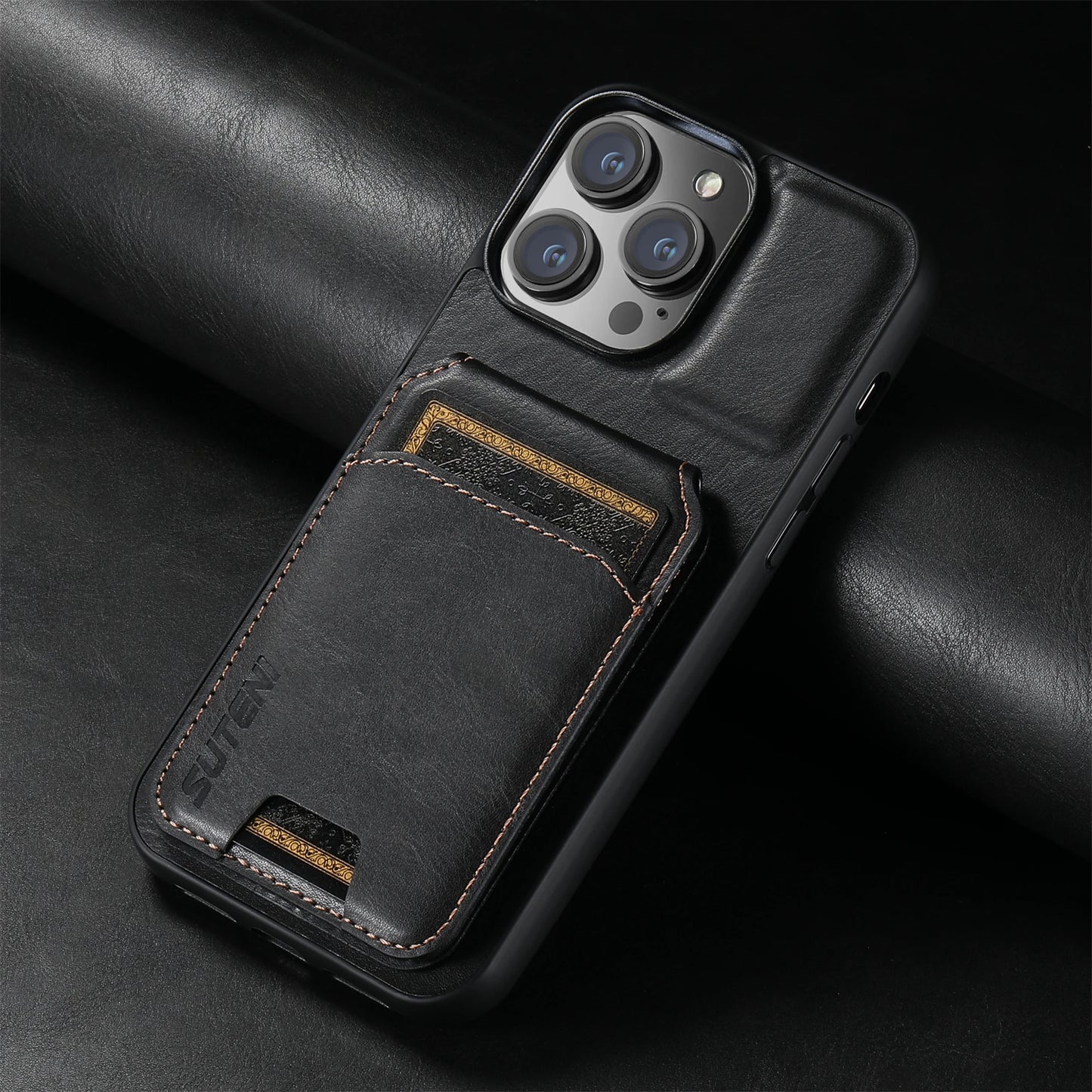 Luxury Leather Magnetic Case & Wallet - iPhone X XS XR 11 12 13 14 15 Plus 16 Pro Max