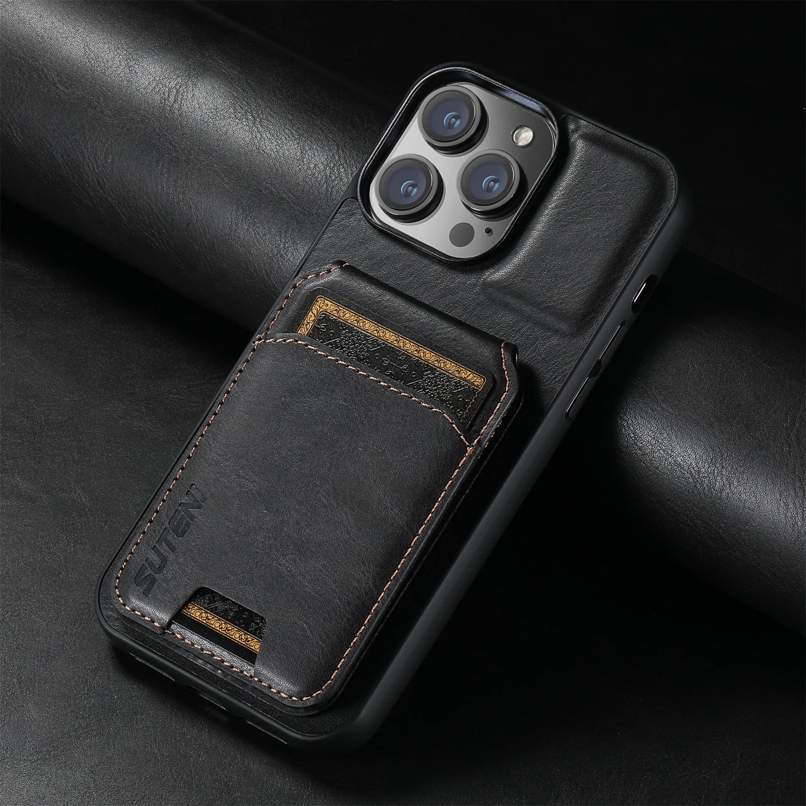 Luxury Leather Magnetic Case & Wallet - iPhone X XS XR 11 12 13 14 15 Plus 16 Pro Max