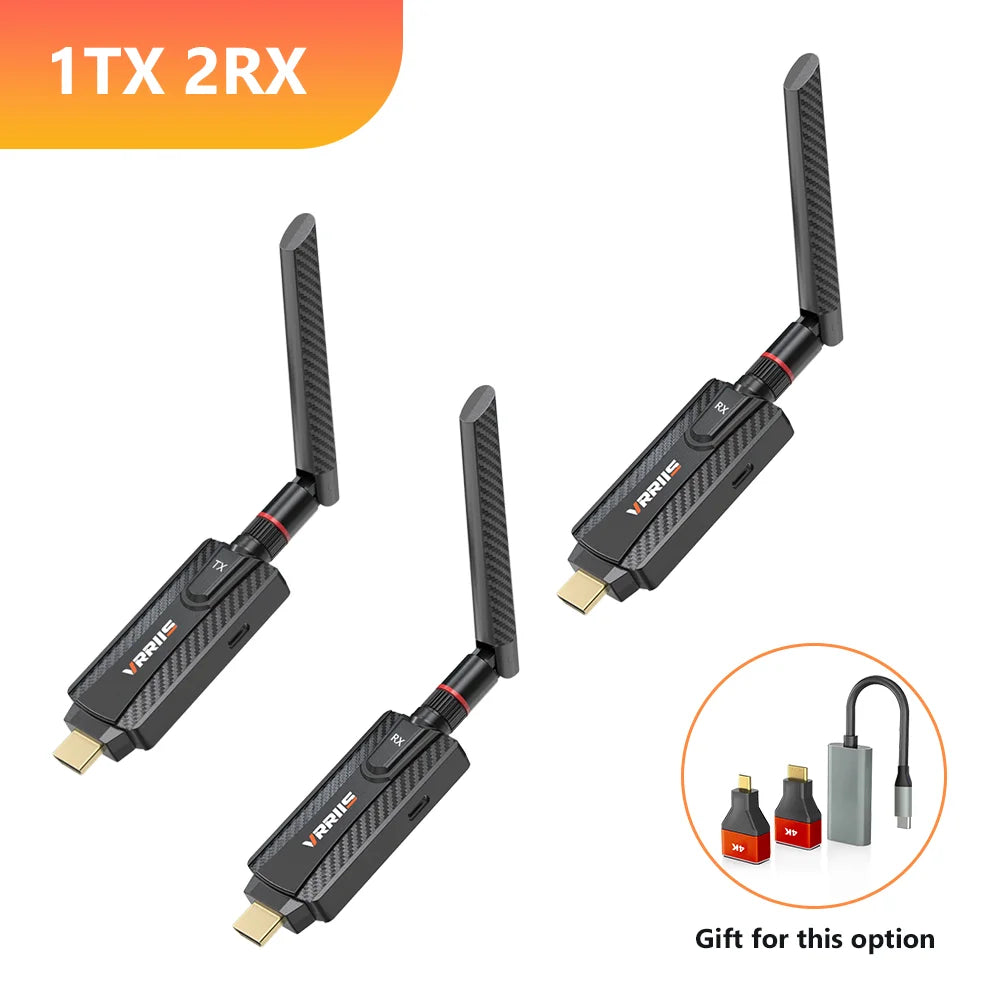 200M Wireless Hdmi Video Transmitter and Receiver 5G Mini Extender TV Stick for Conference, Office, Projector and Home Camera