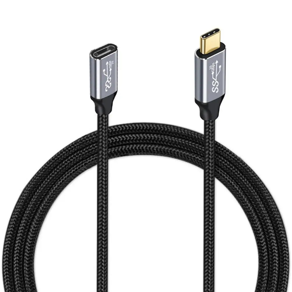 100W PD Fast Charging Cable Male to Female Data Line 4K@60HZ Video Cord 10Gbps USB 3.1 Gen 2 Type C Extension Cable For Laptop