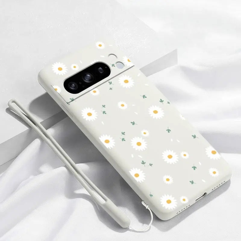 White Flower Bracelet Silicone Phone Case - Google Pixel 8 Pro 8 8A 5 3XL 3A 4 4A 5 7 7A 6 6A 9 9Pro 9 Pro XL