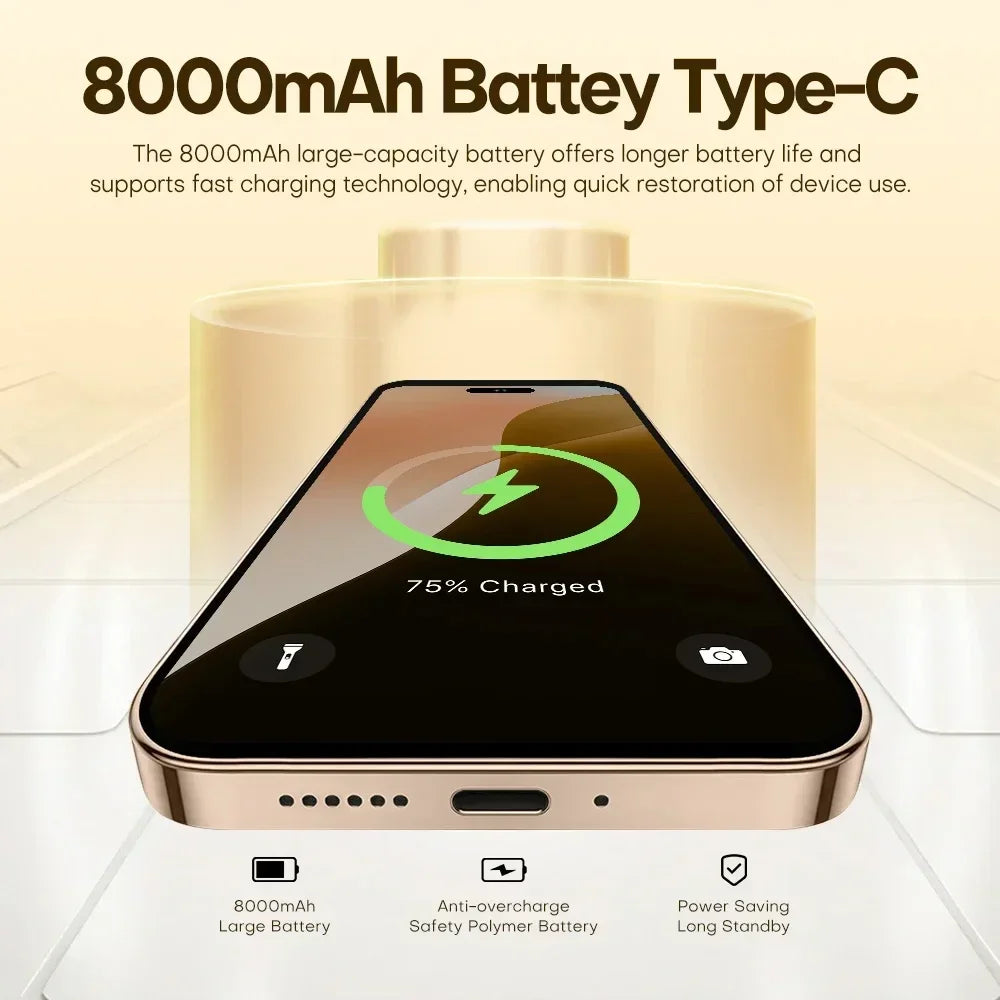iB16 Max Mobile Smartphone 7.3 inch Full Screen 16GB+1TB 4G 5G Cell Phone 8000mAh  Global Version - iBrightCS