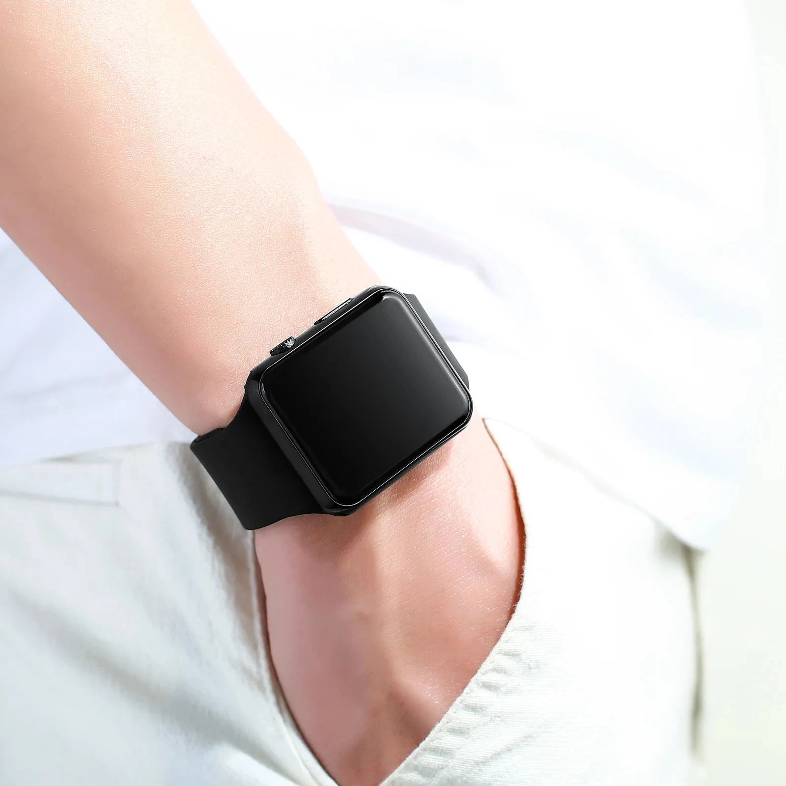Simple Digital Watch for Men Women Fashion Sport LED Electronic Watch Black Silicone Wristband Casual Mens Watch Reloj Hombre - iBrightCS