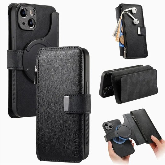 2 in 1 Detachable Wallet Phone Case - iPhone 16 15 14 Plus 13 12 11 Pro  & XS Max XR 7 8 Plus