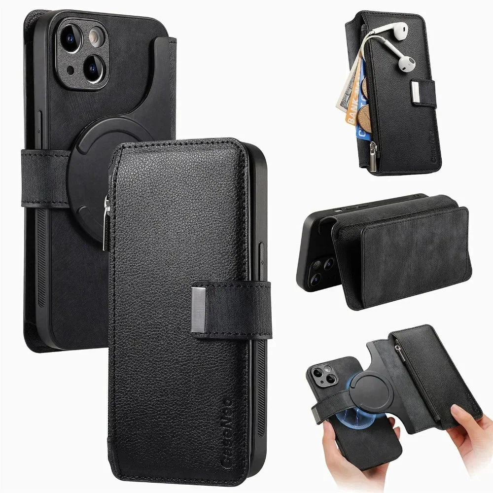 2 in 1 Detachable Wallet Phone Case - iPhone 16 15 14 Plus 13 12 11 Pro  & XS Max XR 7 8 Plus
