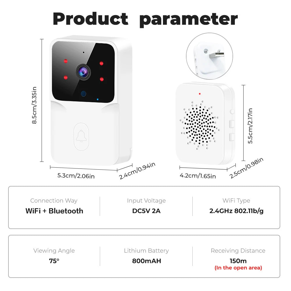 Smart Video Doorbell WiFi HD Security Camera