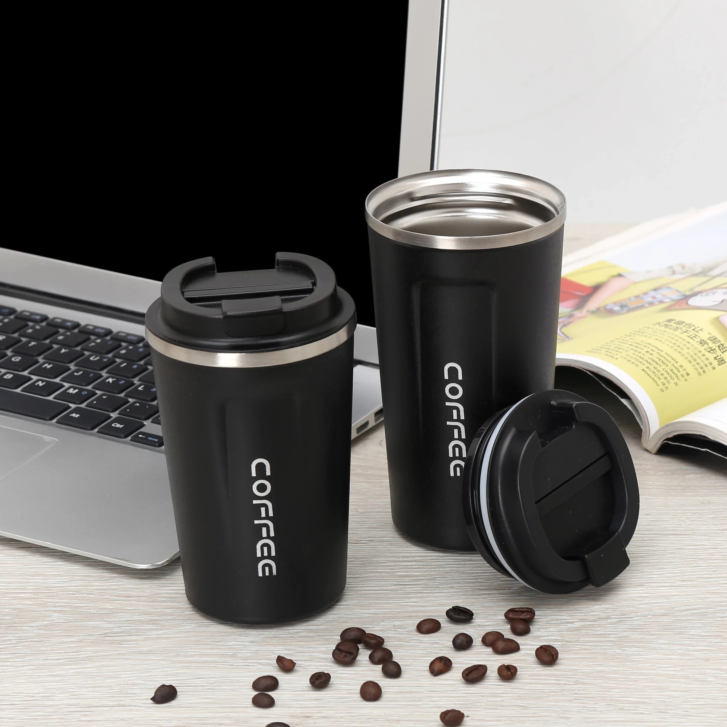 380/510ML Travel Stainless Steel Coffee Cup Thermal Mug Leak-Proof Thermos Bottle Tea Coffee Mug Vacuum Flask Insulated Cups Hot - iBrightCS