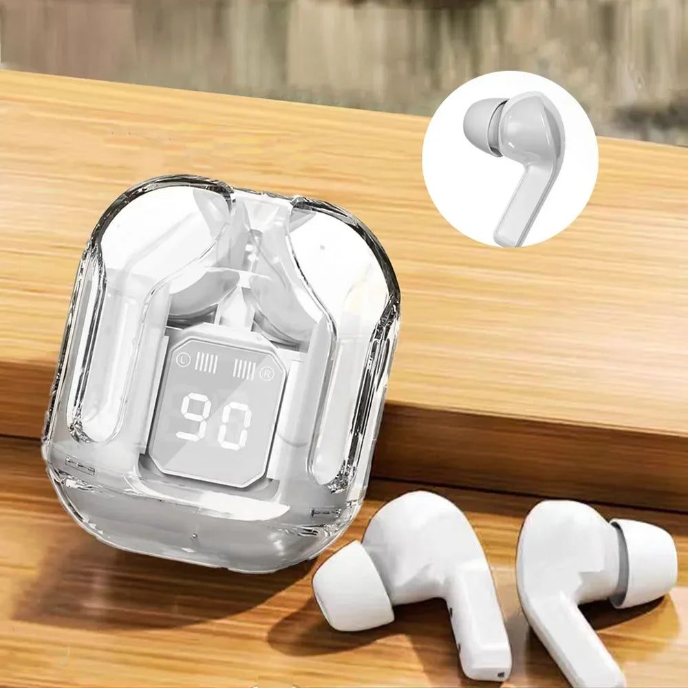 Transparent Bluetooth Headset Long Endurance Wireless Headphones Gaming Music Digital Display Headphones Noise Reduction