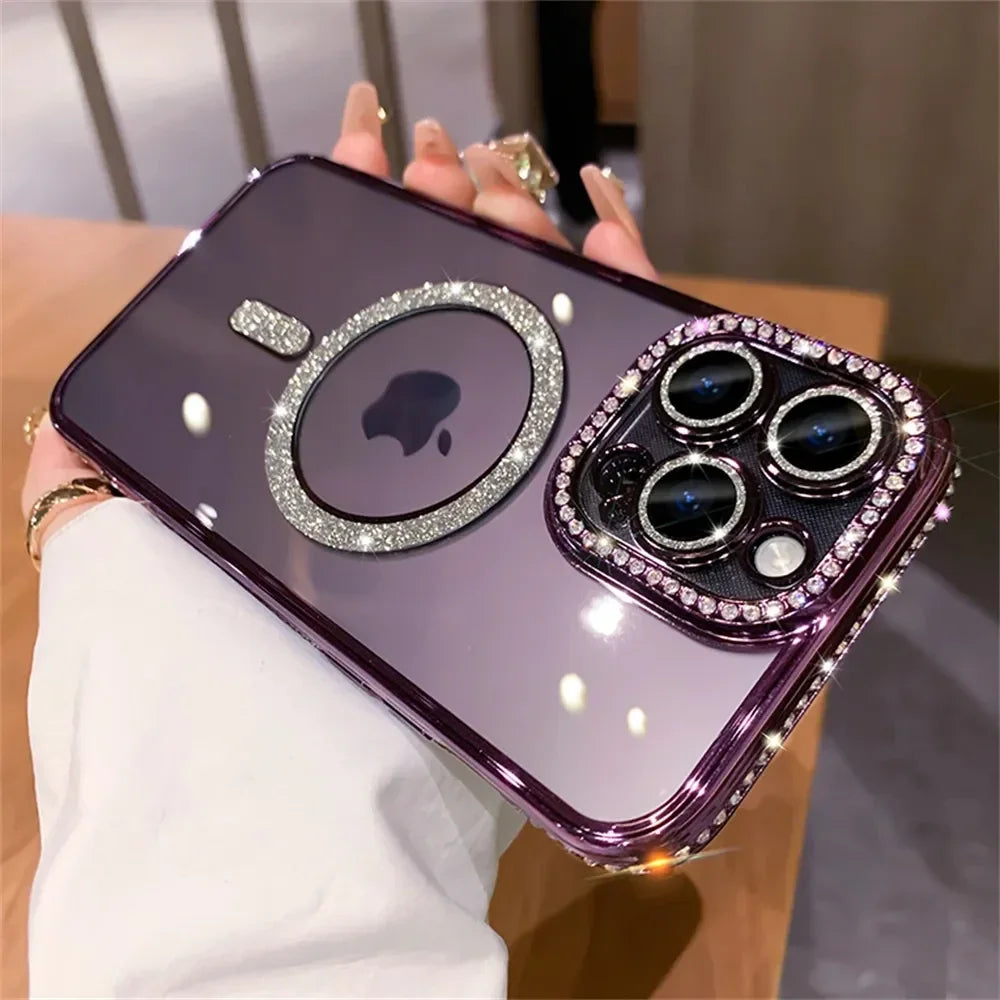 2024 New Fashion Glitter Diamond Transparent Case - iPhone 16 Pro Max